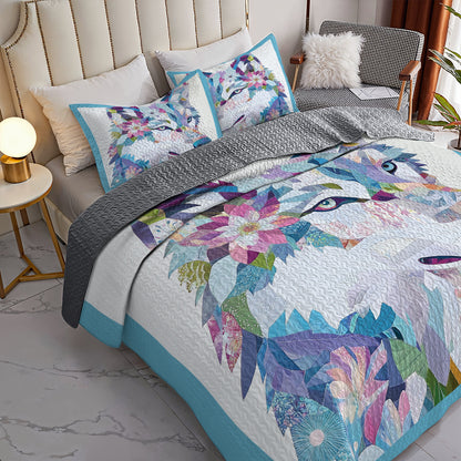 Shineful All Season Quilt 3-Piece Set  Mystical Wolf
