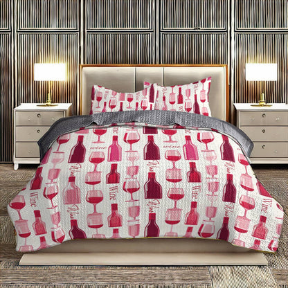 Shineful All Season Quilt 3-Piece Set Wine Dreams