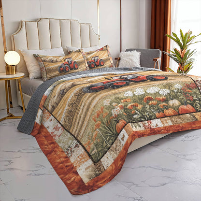 Shineful All Season Quilt 3-Piece Set - Farmer Autumn Harvest