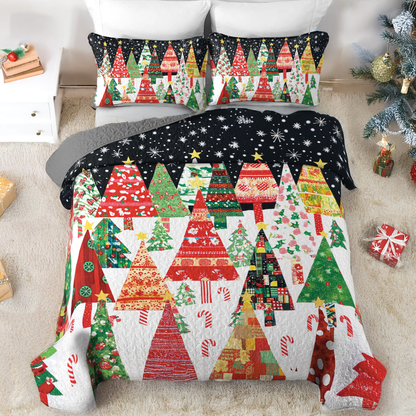 Shineful All Season Quilt 3-Piece Set Starry Night Christmas Tree