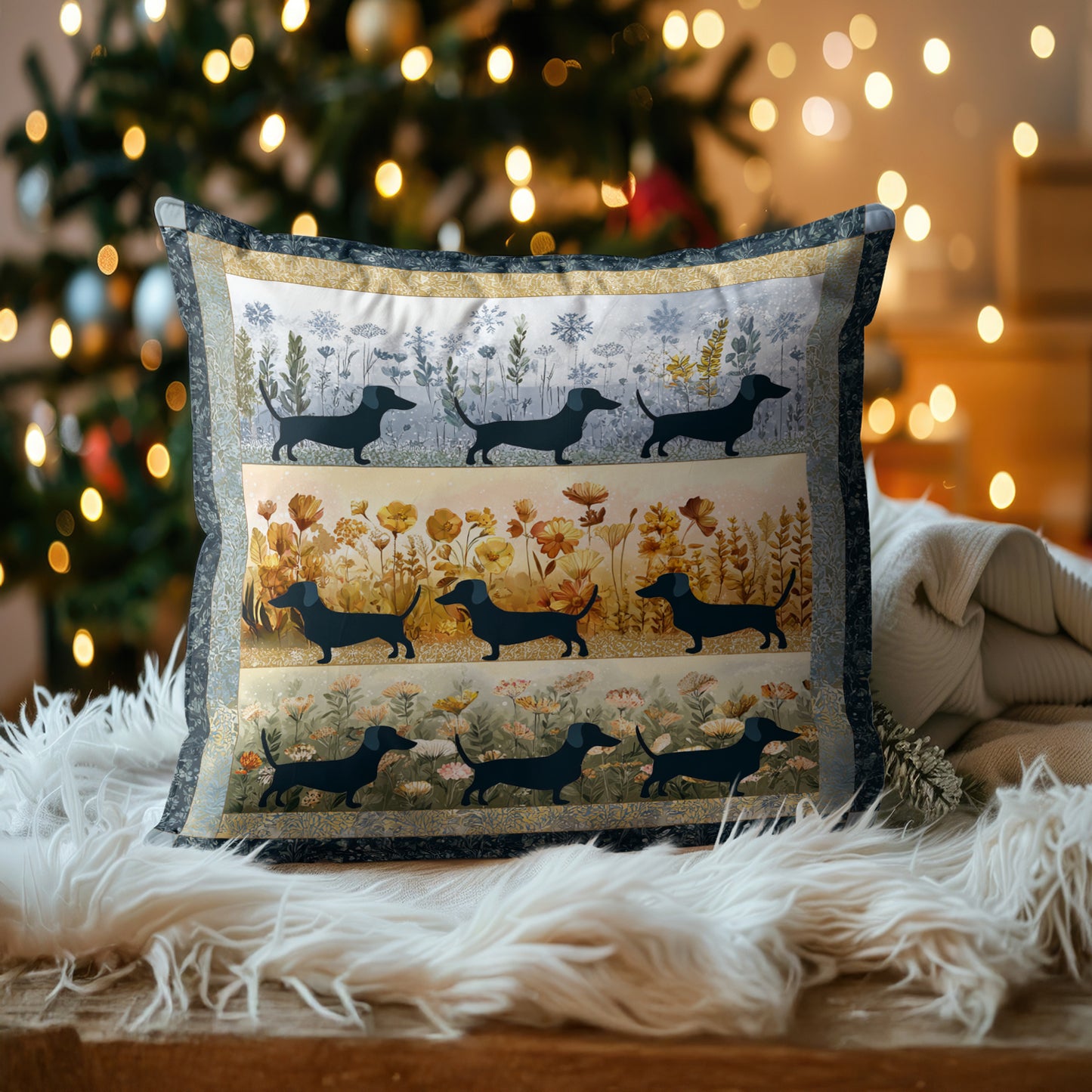 Shineful 2D Print Cushion Cover, Pillowcase, Pillows Covers Dachshund Meadow