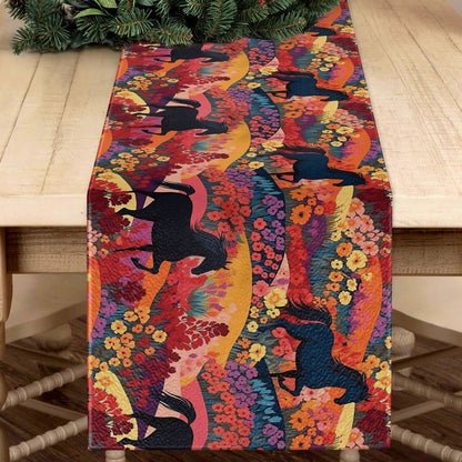 Shineful 2D Flat Print Quilted Table Runner Equestrian Dreams