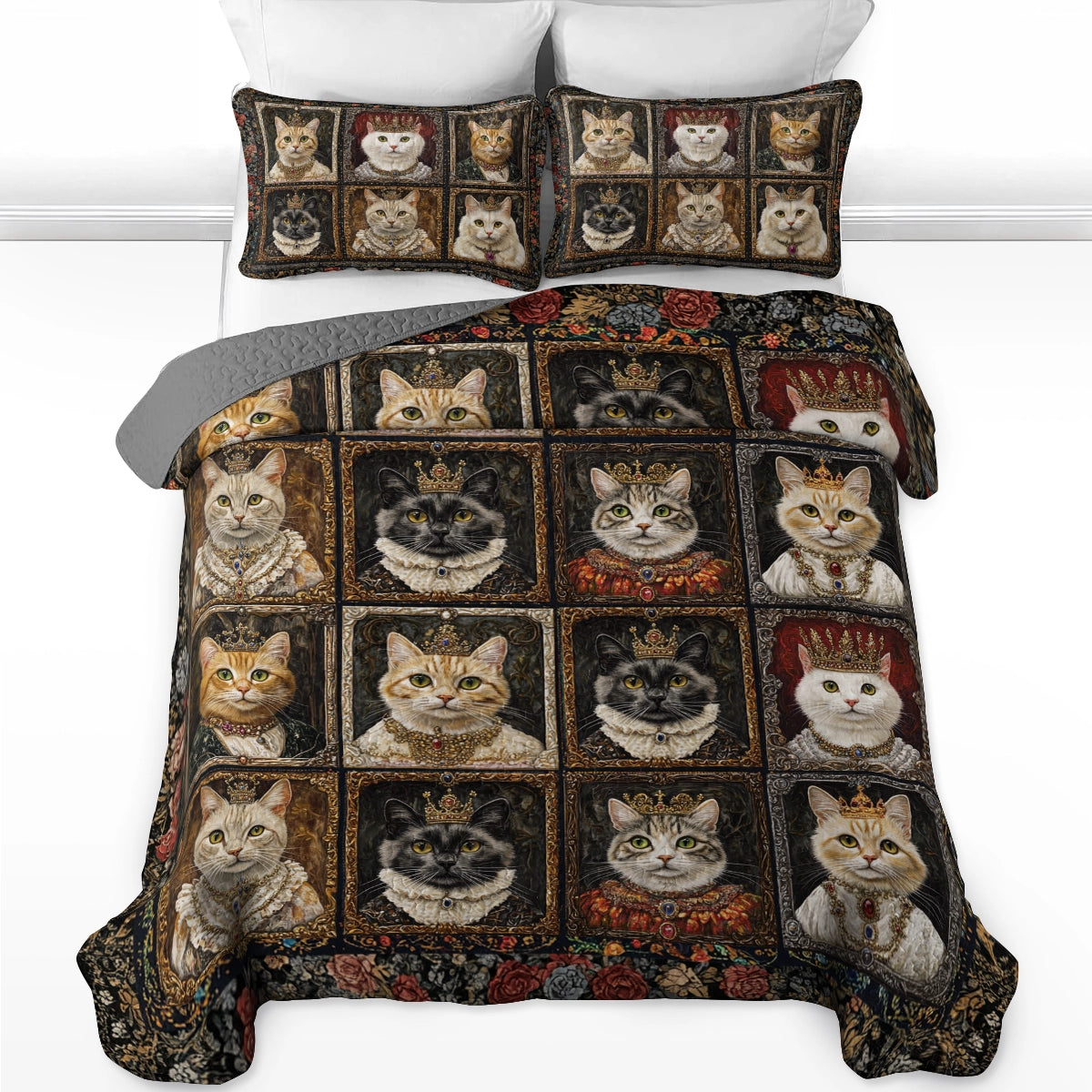 Shineful All Season Quilt 3-Piece Set - Feline Majesty