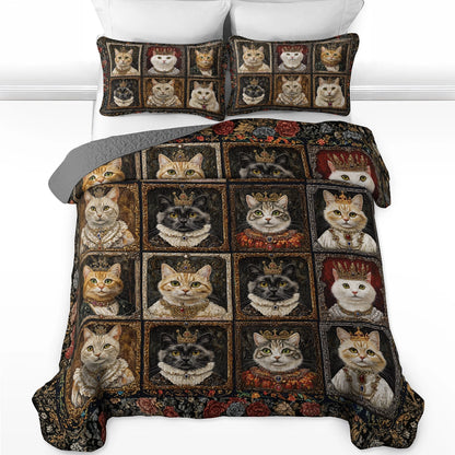 Shineful All Season Quilt 3-Piece Set - Feline Majesty