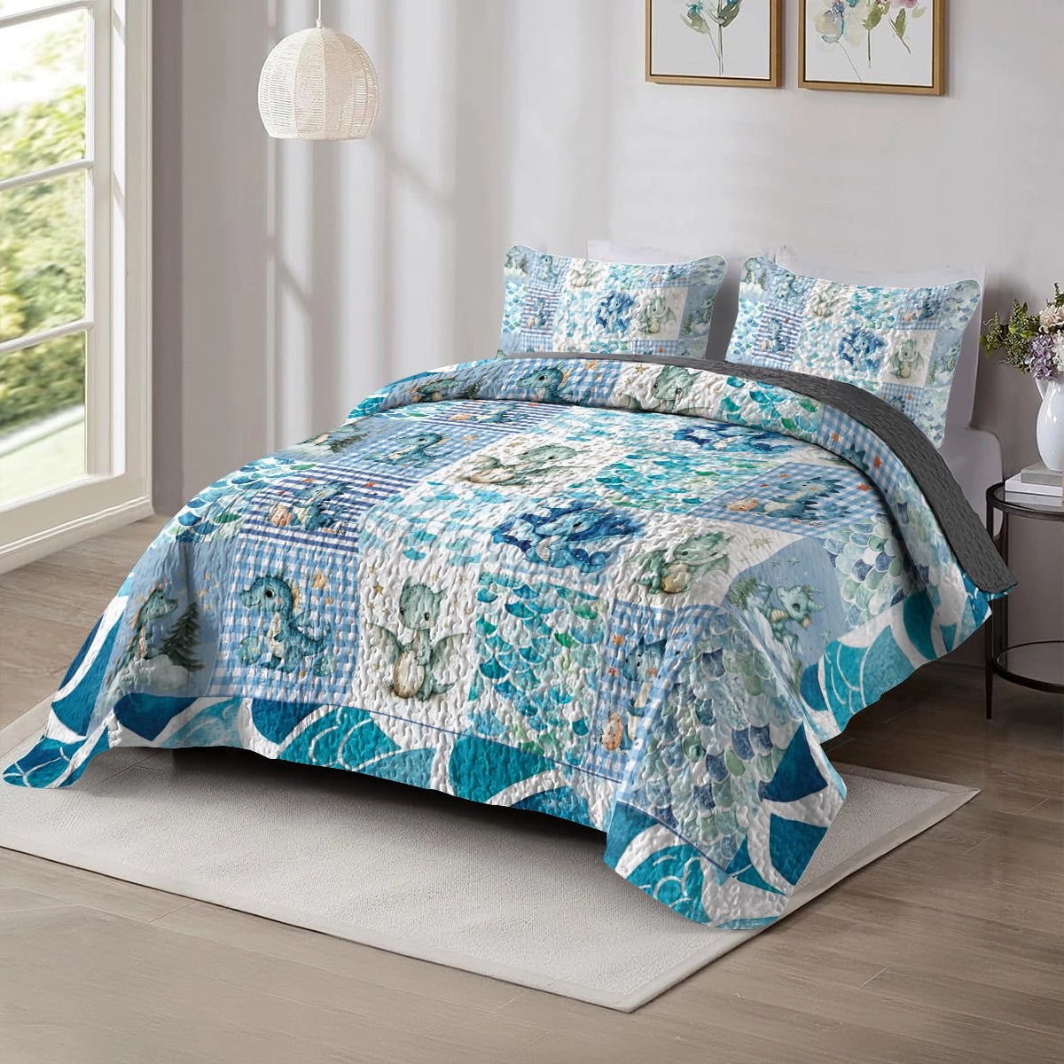 Shineful All Season Quilt 3-Piece Set - Baby Dragon Dreams