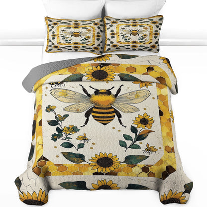 Shineful All Season Quilt 3-Piece Set - Bee Blossom Comfort