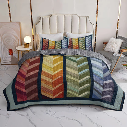 Shineful All Season Quilt 3-Piece Set Harvest Path Lines
