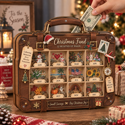Christmas Fund Wooden Coin Bank