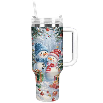 Shineful Tumbler Frosty Snowman Couple