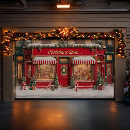 Shineful Garage Door Banner Decoration Christmas Shoppe Wonderland
