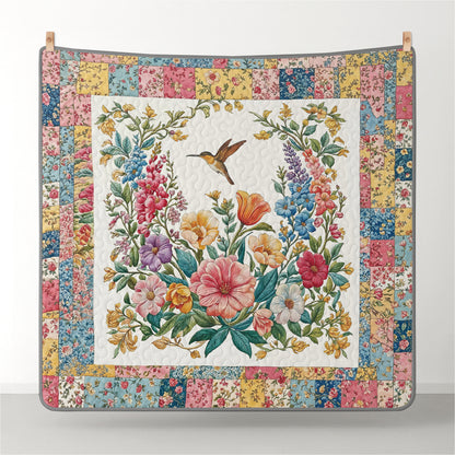Shineful All Season Quilt 3-Piece Set Country Patchwork Hummingbird