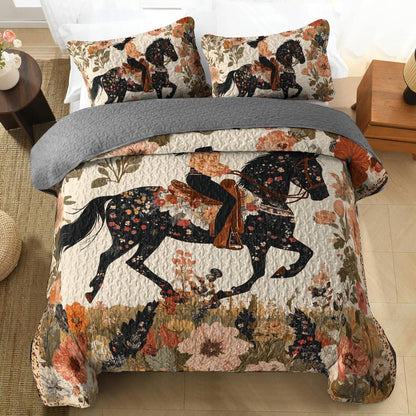 Shineful All Season Quilt 3-Piece Set - Floral Cowgirl