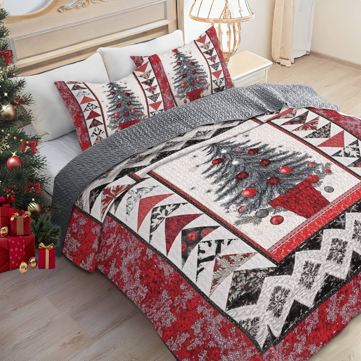 Shineful All Season Quilt 3-Piece Set Holiday Joy