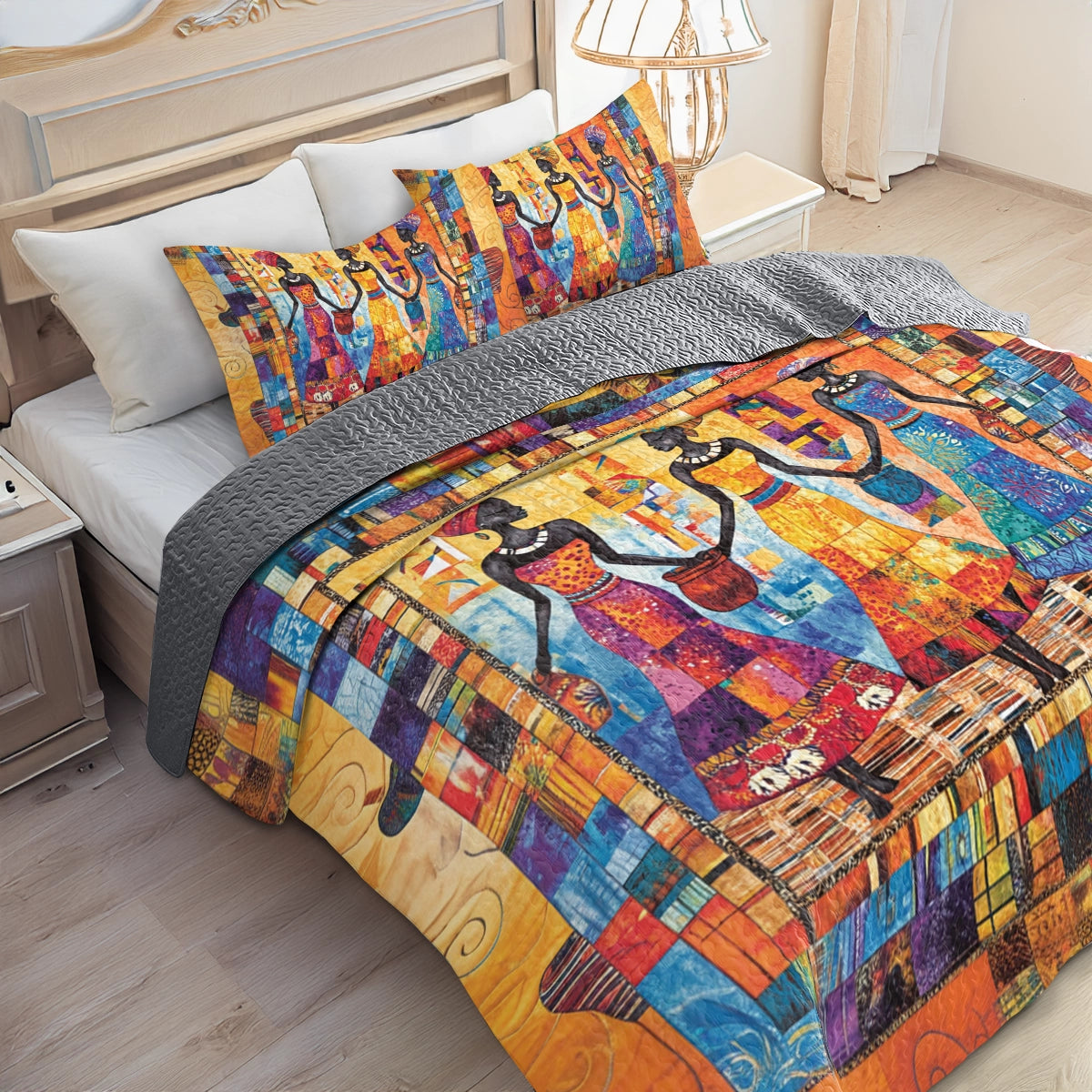 Shineful All Season Quilt 3-Piece Set Dancing Colors