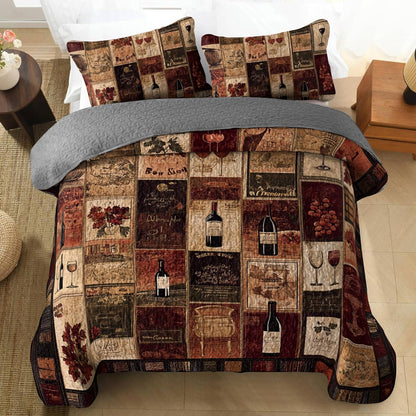 Shineful All Season Quilt 3-Piece Set Winsome Wine