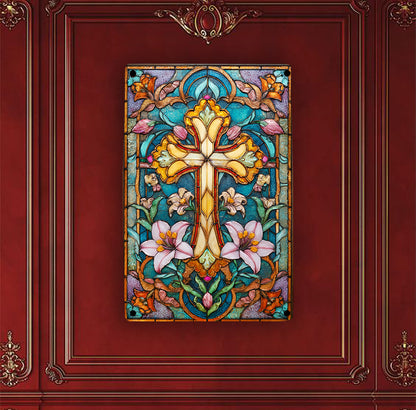 Shineful 2D Metal Sign Floral Cross