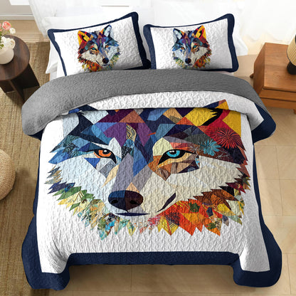 Shineful All Season Quilt 3-Piece Set - Wild Spirit Wolf