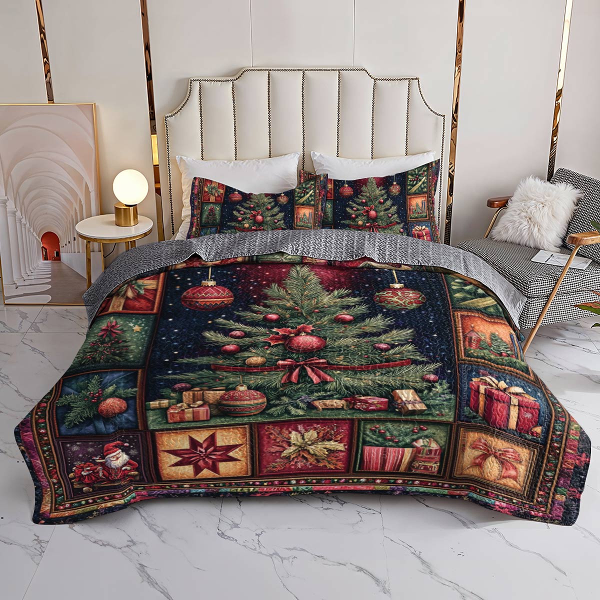 Shineful All Season Quilt 3-Piece Set Christmas Tree