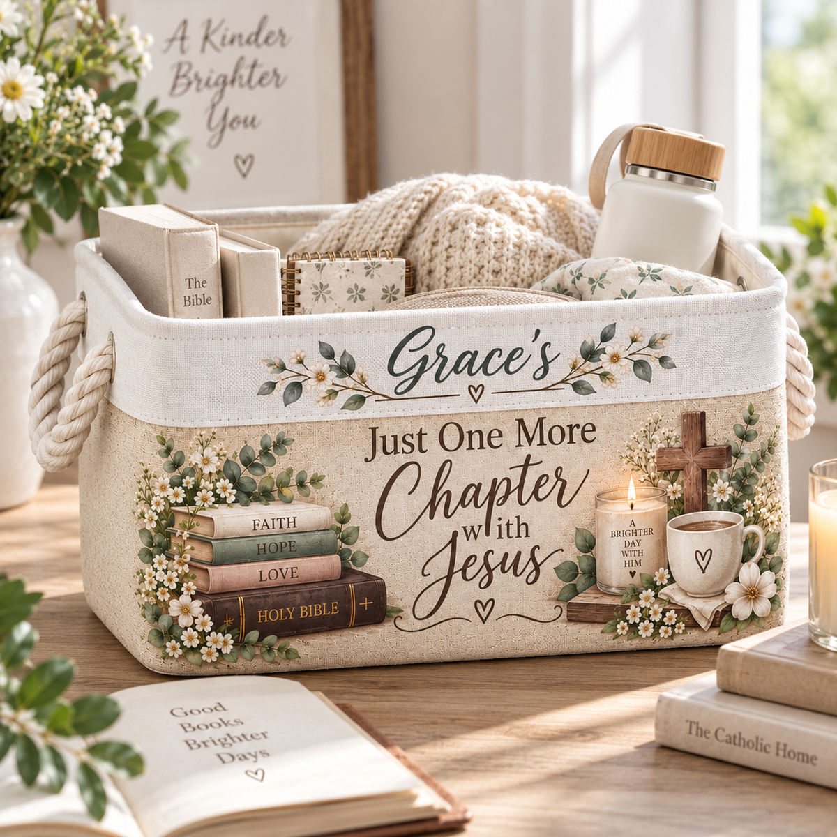 Shineful Personalized Faith Reading Basket