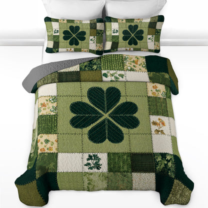 Shineful All Season Quilt 3-Piece Set Lucky Clover