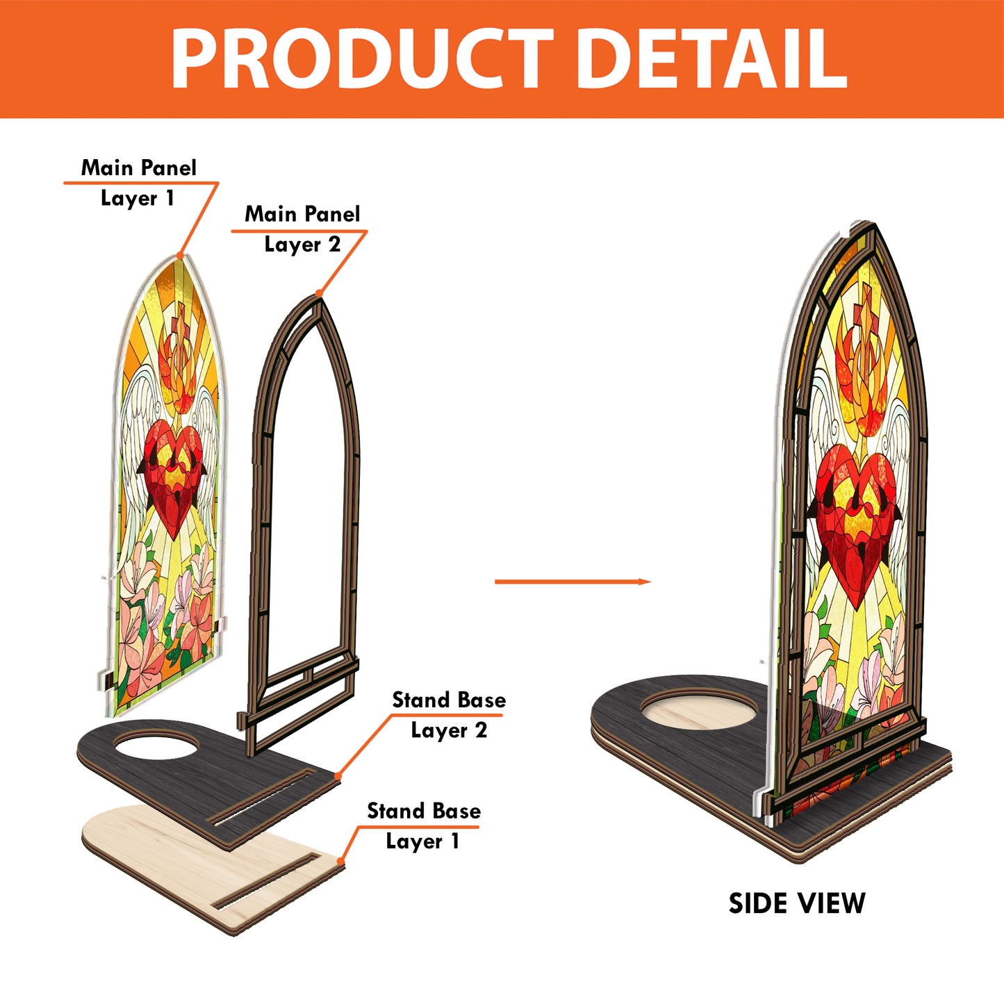 Shineful Suncatcher Candle Holder Sacred Heart Glow