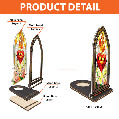 Shineful Suncatcher Candle Holder Sacred Heart Glow
