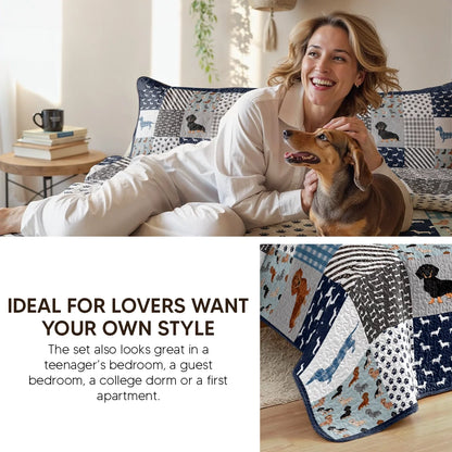 Shineful Quilt 3-Piece Set Dachshund Delight