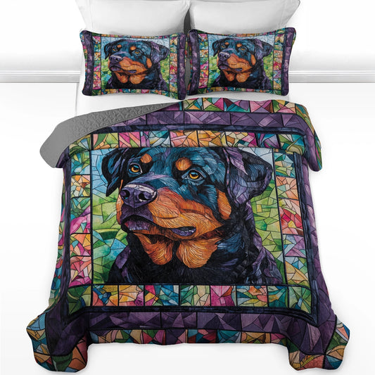 Shineful All Season Quilt 3-Piece Set - Rottie Guardian