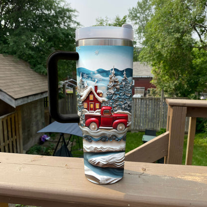 Shineful Glossy Tumbler Snowy Cabin