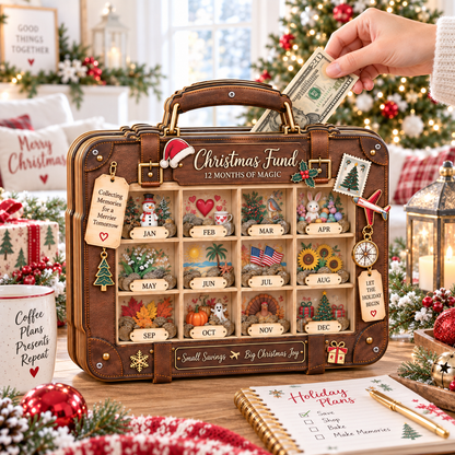Christmas Fund Wooden Coin Bank