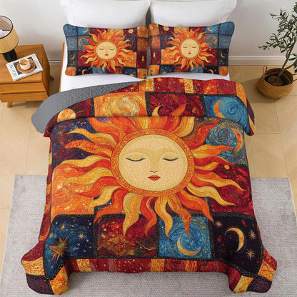 Shineful All Season Quilt 3-Piece Set Hippie Celestial Glow