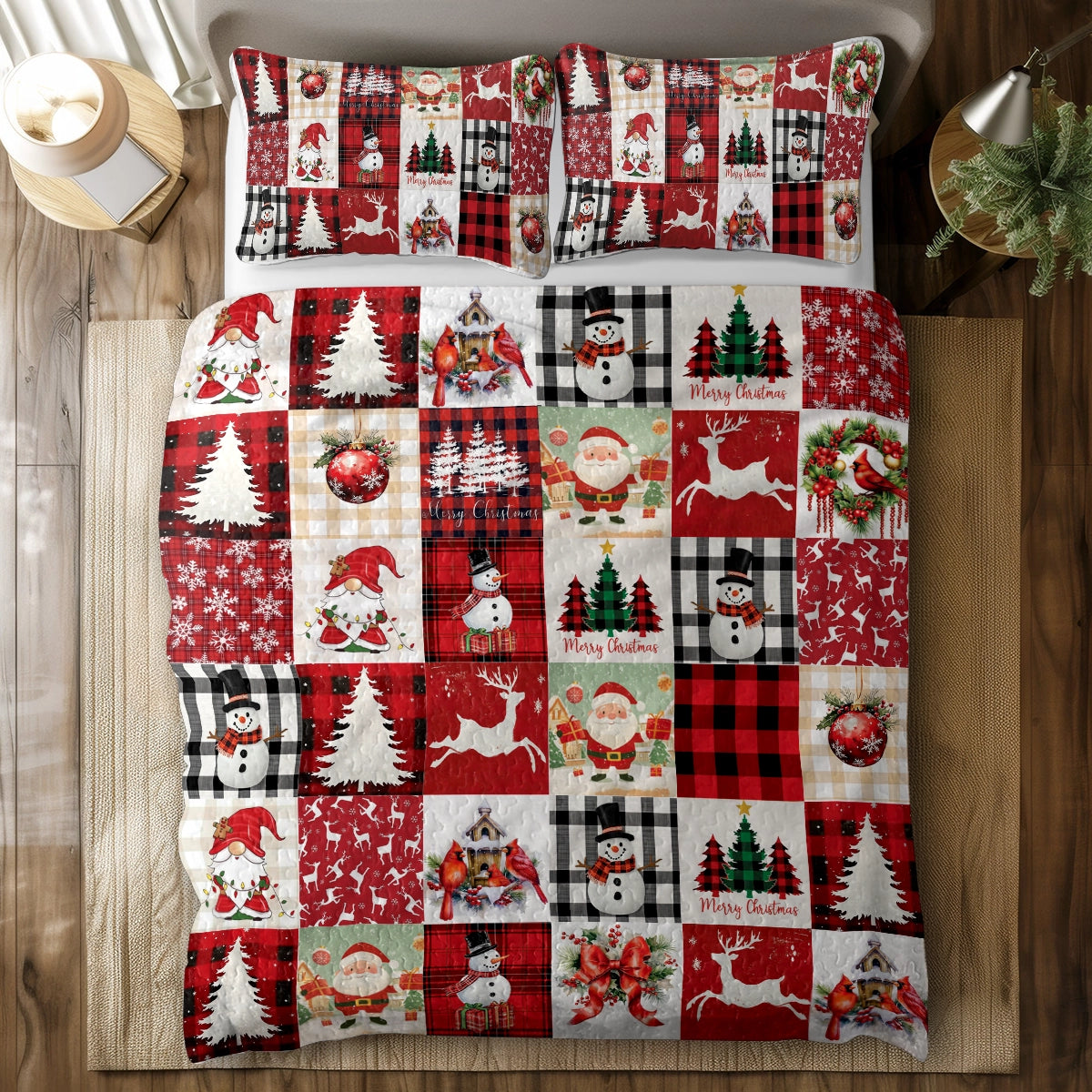 Shineful All Season Quilt 3-Piece Set - Festive Christmas