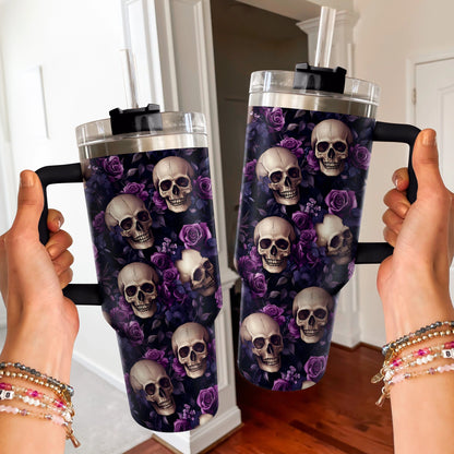 Shineful Tumbler Midnight Roses Skull