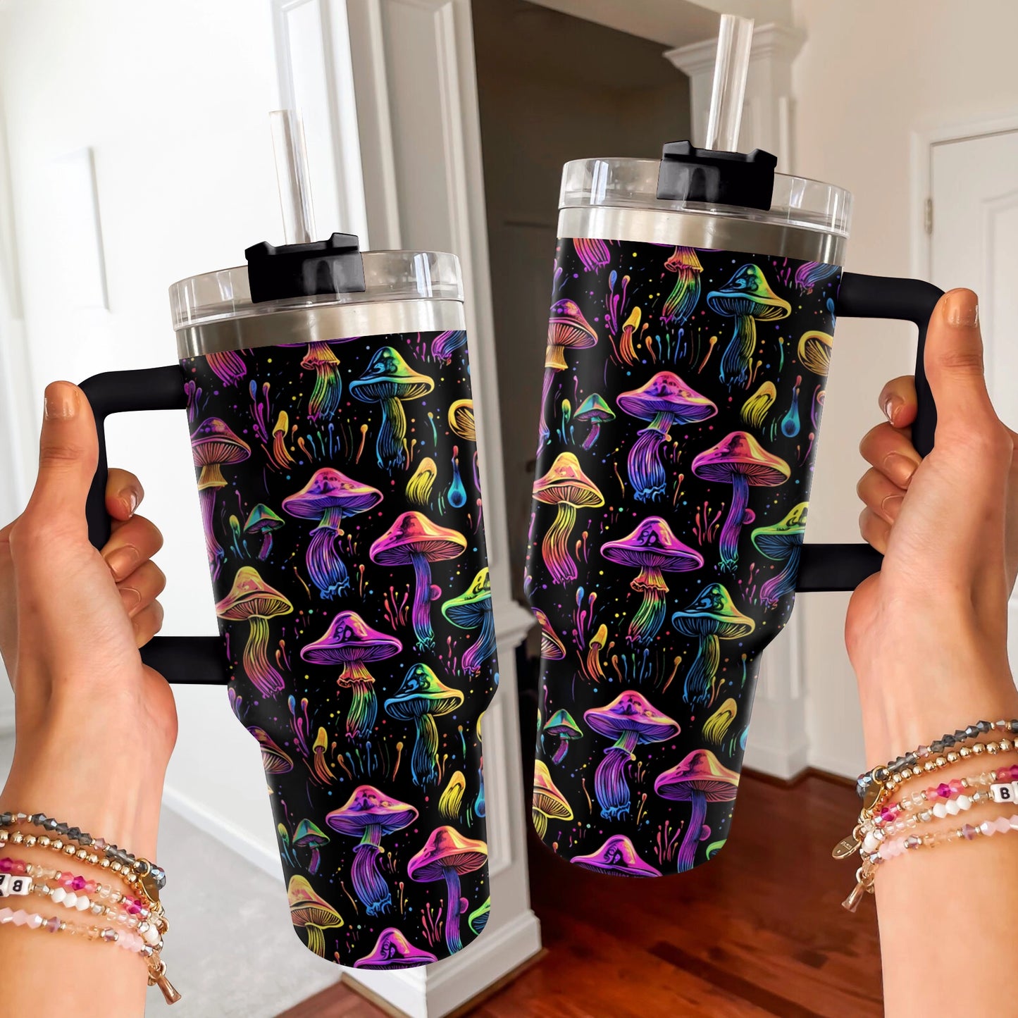 Shineful Tumbler Hippie Colorful Mushroom Vibes