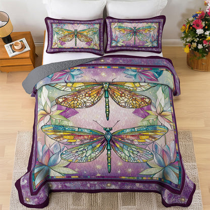 Shineful All Season Quilt 3-Piece Set Exquisite Dragonfly