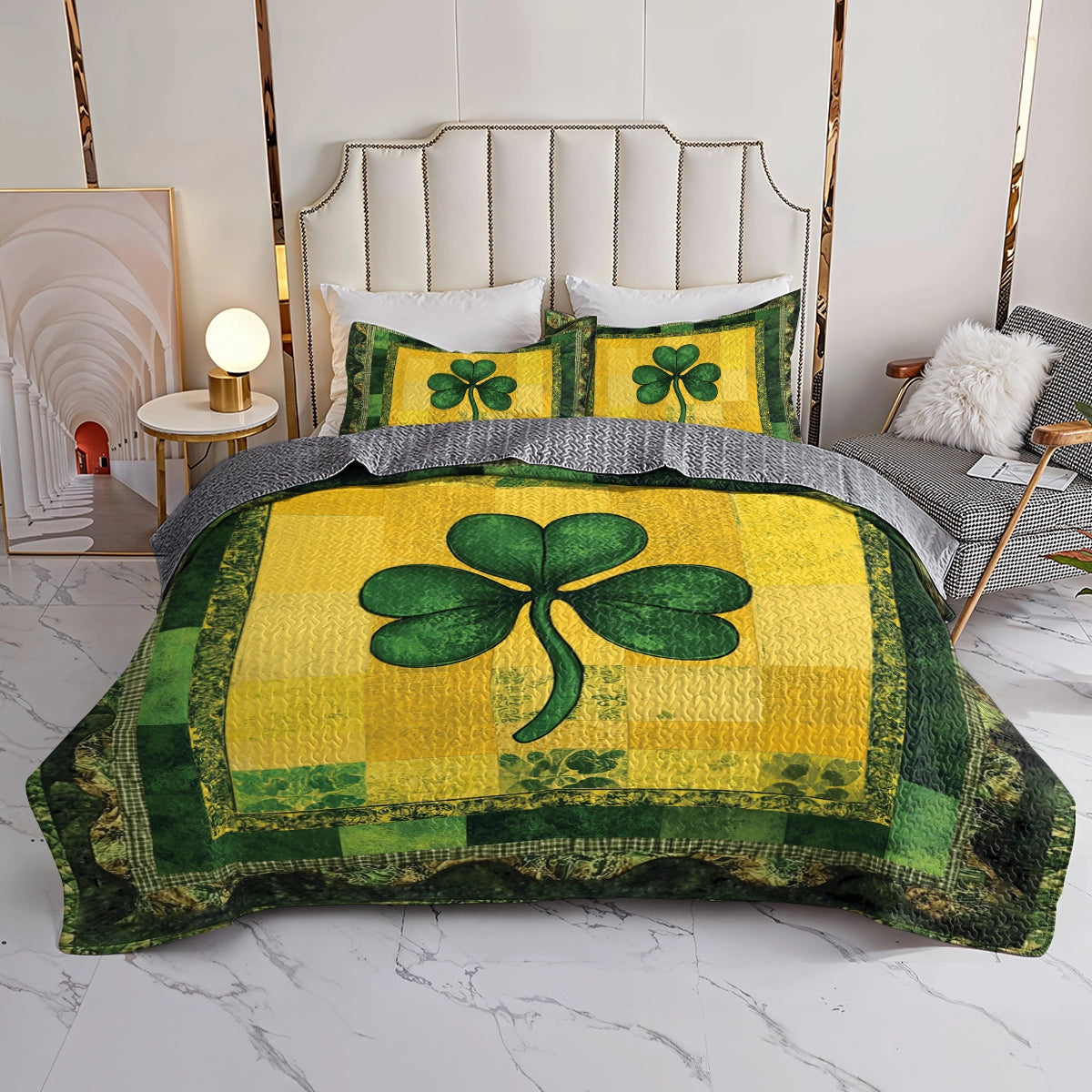 Shineful All Season Quilt 3-Piece Set - Celtic Shamrock Blessings