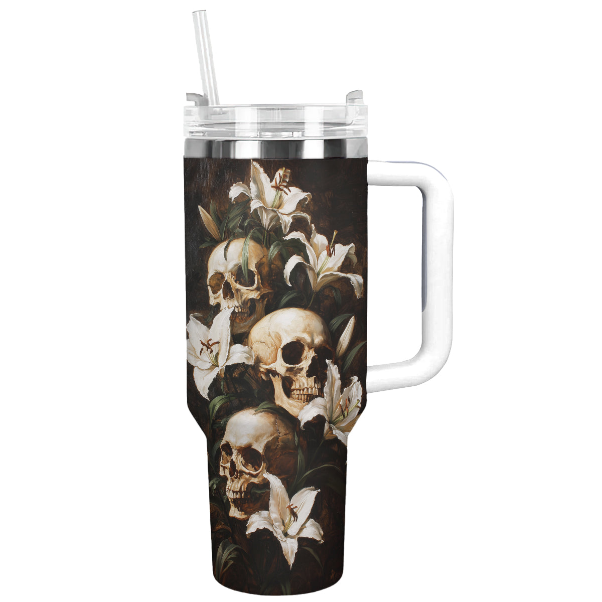 Shineful Tumbler Mystic Lilies Skull