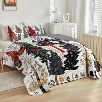 Shineful All Season Quilt 3-Piece Set Classical Christmas Tree