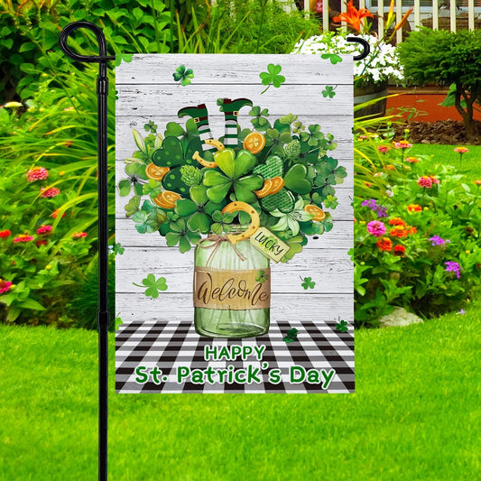 Shineful Gargen Flag 12" x 18" - Rustic Shamrock