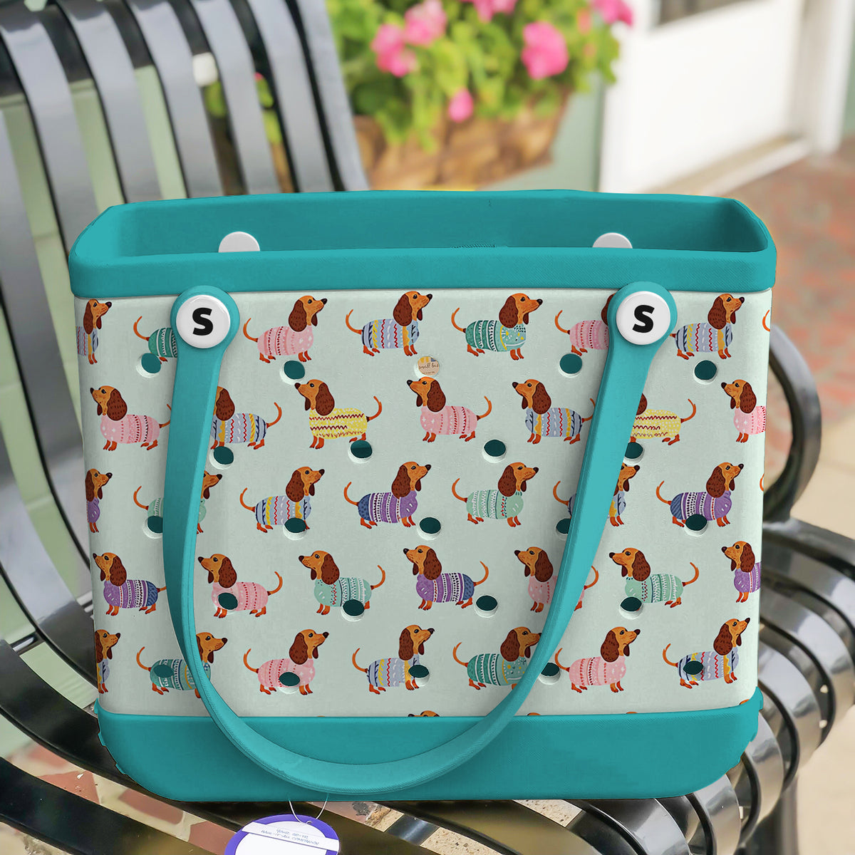Shineful Beach Bag Colorful Dachshund