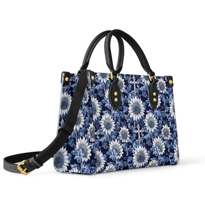 Shineful Leather Bag Midnight Blue Sunflower Cross