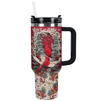 Shineful Glossy Tumbler Winter Cardinal Magic