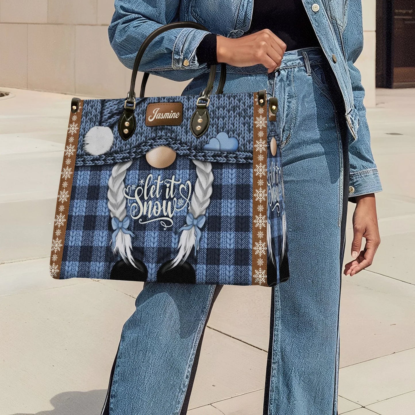 Shineful Leather Bag Braided Winter Magic