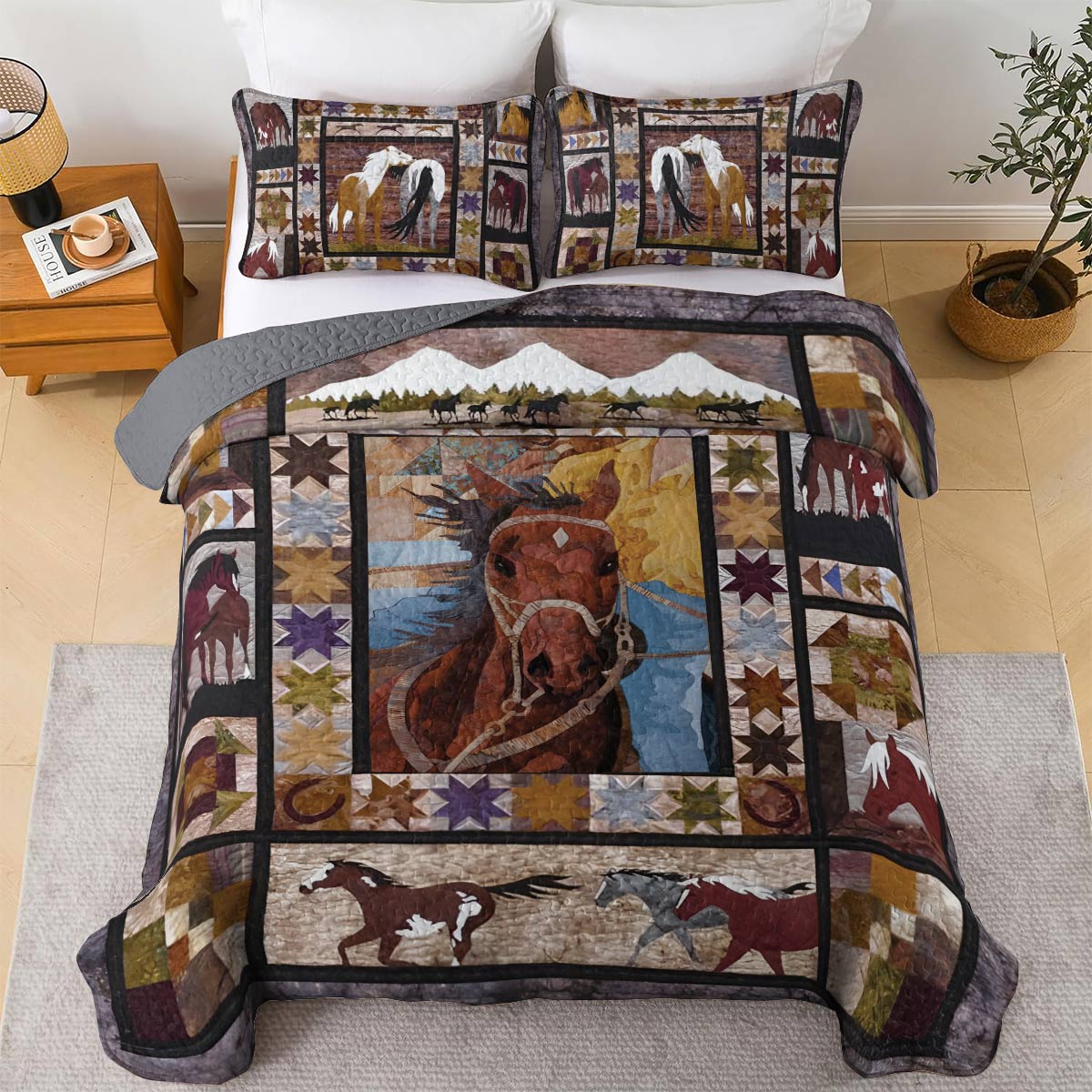 Shineful All Season Quilt 3-Piece Set Wild Spirit