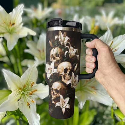 Shineful Tumbler Mystic Lilies Skull