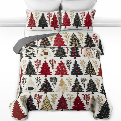 Shineful All Season Quilt 3-Piece Set Captivating Christmas Tree