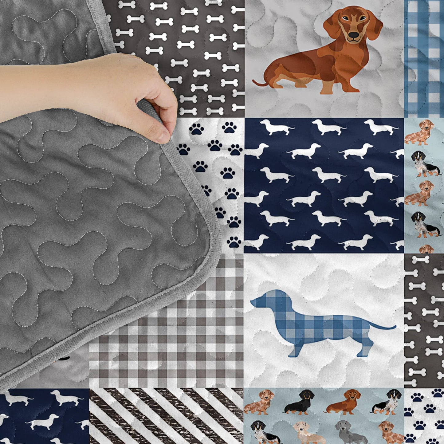 Shineful Quilt 3-Piece Set Dachshund Delight