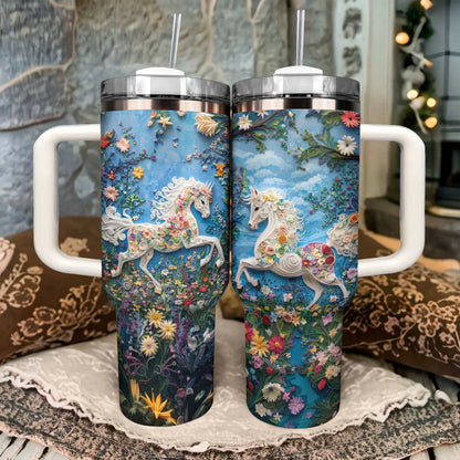 Shineful Glossy Tumbler Whimsical Horse Blossom