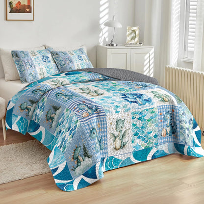 Shineful All Season Quilt 3-Piece Set - Baby Dragon Dreams