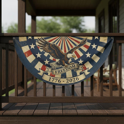 Shineful Decorative Fan Flag Bald Eagle Freedom – 1776–2026 Patriotic